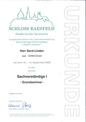 Gerd Linden, Grundseminar Sachverständige Teil 1